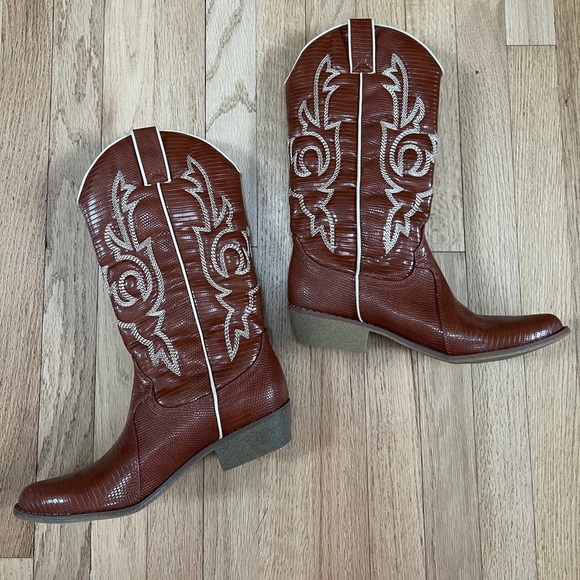 Coconuts By Matisse Womens Brown Amarillo Western Boots Cognac Snake 7.5 NEW - Picture 7 of 12